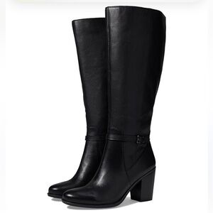 NEW Naturalizer Kalina extra wide calf Black Leather Knee-High Boots size 7.5